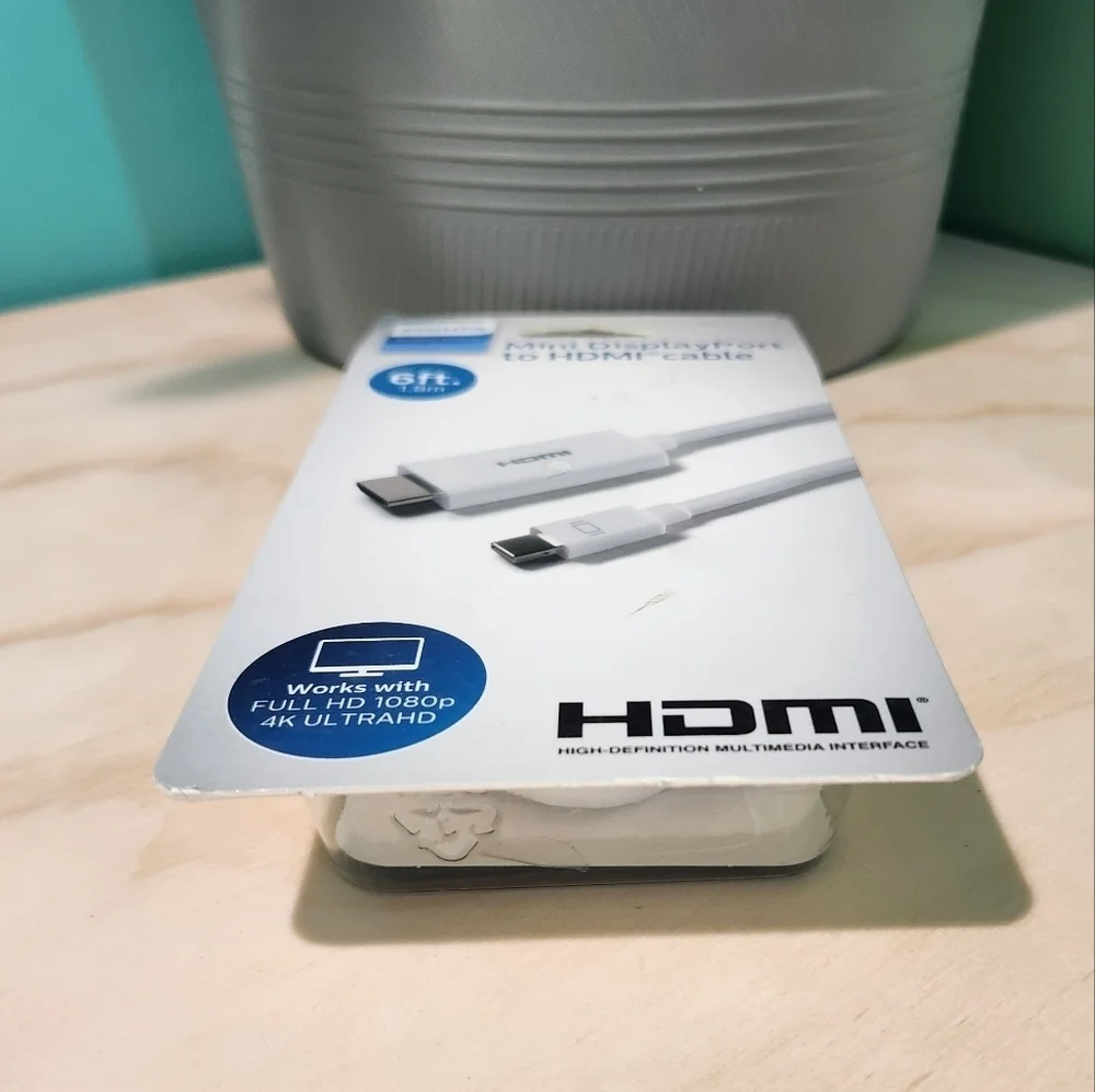 New Philips White HDMI Cable 6ft
